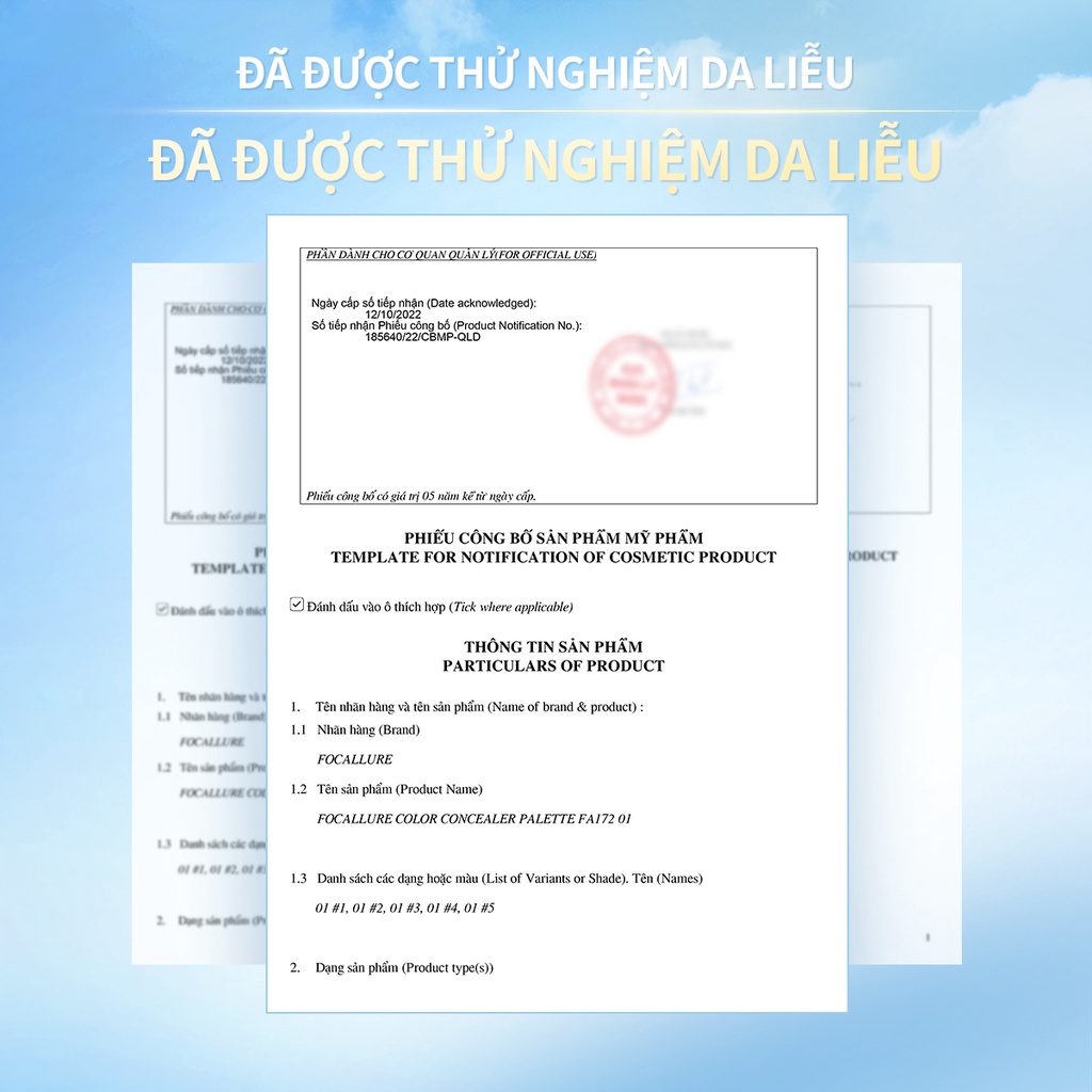 FOCALLURE Kem che khuyết điểm 5 màu độ che phủ cao không thấm nước lâu trôi 4.3g