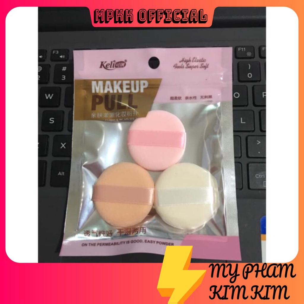 Combo 3 Bông Phấn Trang Điểm Keli