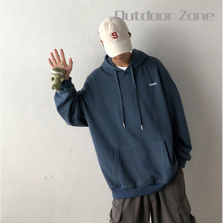 Áo Khoác Hoodie Tay Dài Dáng Rộng In Họa Tiết Phối Nhung Thời Trang Hàn Quốc Cho Nam