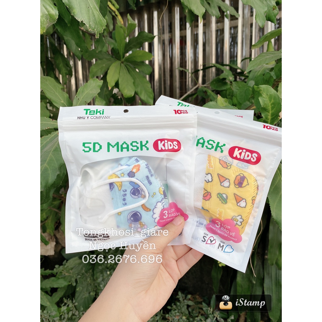 Combo 10- 50 Chiếc Khẩu Trang Y Tế Trẻ Em 5D Taki In Hình Hoạ Tiết Cho Bé Từ 1 Đến 8 Tuổi