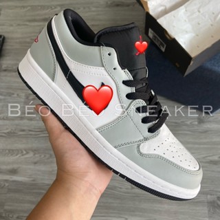 Giày thể thao sneaker JD xám chỉ đỏ Smoke Grey da nhăn chất lượng cao cấp - Ảnh thật