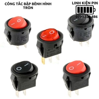 Công tắc bập bênh hình tròn 220v 6a có led