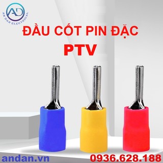 Đầu cốt pin đặc, cos kim đơn tròn đặc, cosse pin kim, đầu cos pin tròn đặc ptv ptv1.25-10 ptv2-10 ptv5.5-13