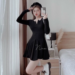 Váy Đầm Thời Trang Nữ Chất Vải Thun Gân 100% y mẫu