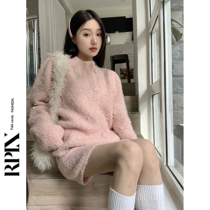 Bộ Áo Khoác Cardigan Dệt Kim Cao Cấp Mềm Mại + Chân Váy Ôm Hông Thời Trang Thu Đông Hàn Quốc 2022 Cho Nữ