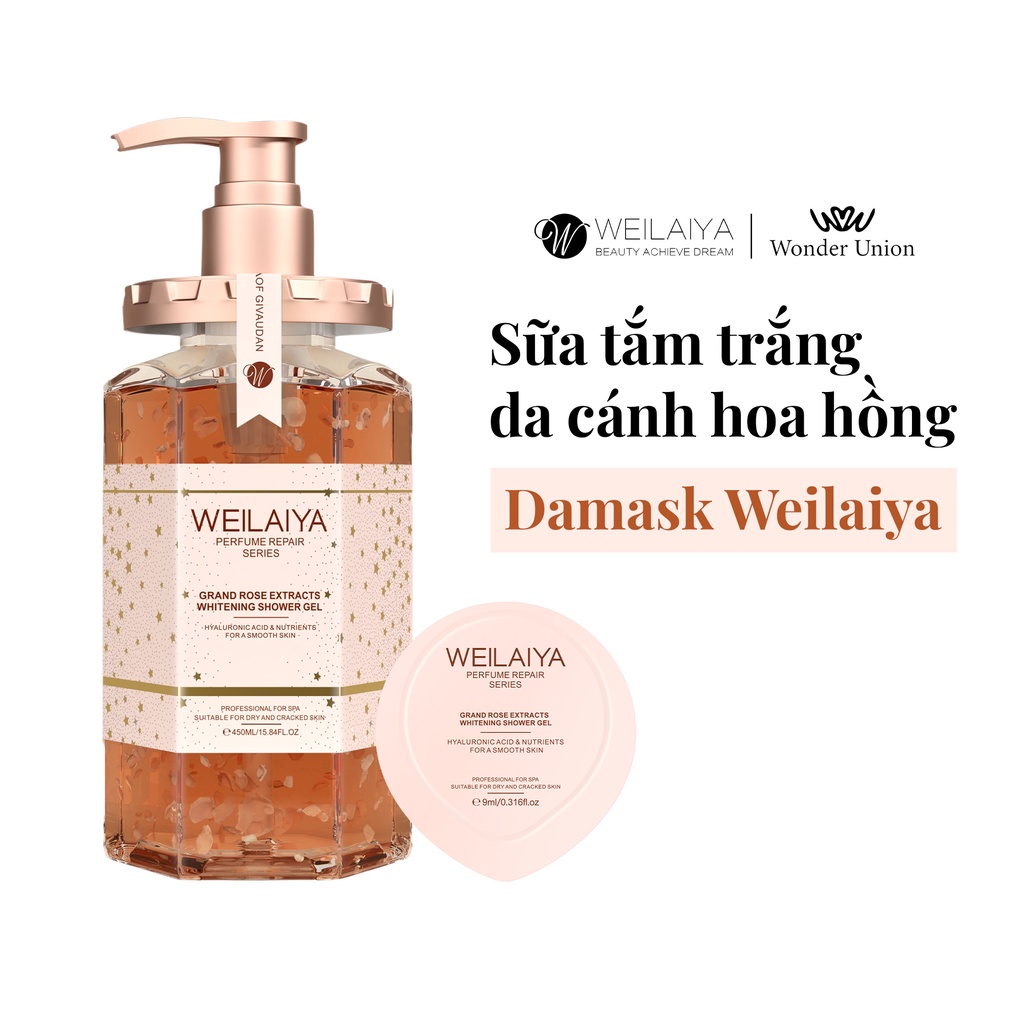 Combo Sữa tắm nước hoa, trắng da toàn thân và Tinh dầu dưỡng tóc Weilaiya giúp ngăn rụng và kích thích mọc tóc 5ml x 8