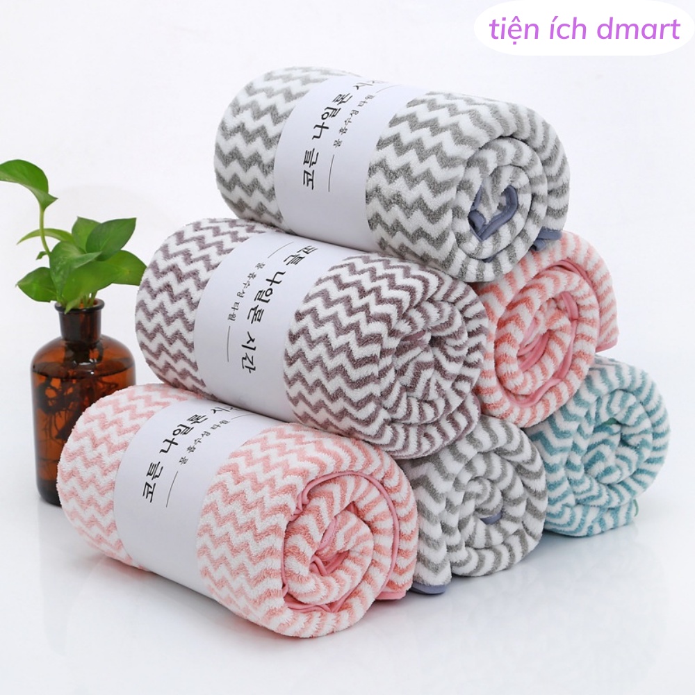 khăn mặt hàn quốc khăn lau mặt sợi lông cừu 30x50cm loại kẻ
