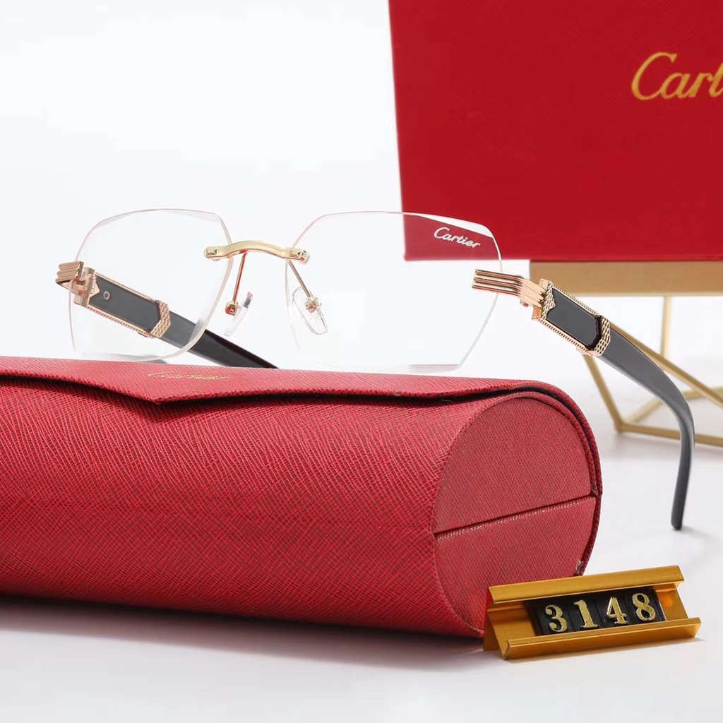 CARTIER Kính Chống Nắng Phân Cực Phân Cực Không Viền Phong Cách Cổ Điển Sang Trọng Thời Trang Cho Nam Và Nữ