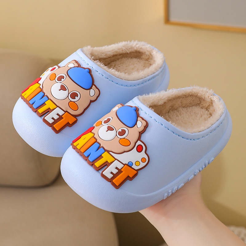 Dép Sục Lót Bông Đi Trong Nhà Ngoài Sân Chống Nước ,Chống Trơn Trượt Cho Các Bé - Mẫu 02