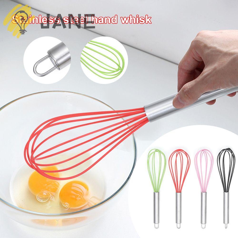 Dụng Cụ Đánh Trứng Bằng Thép Không Gỉ Tay Cầm Silicone Nhiều Màu