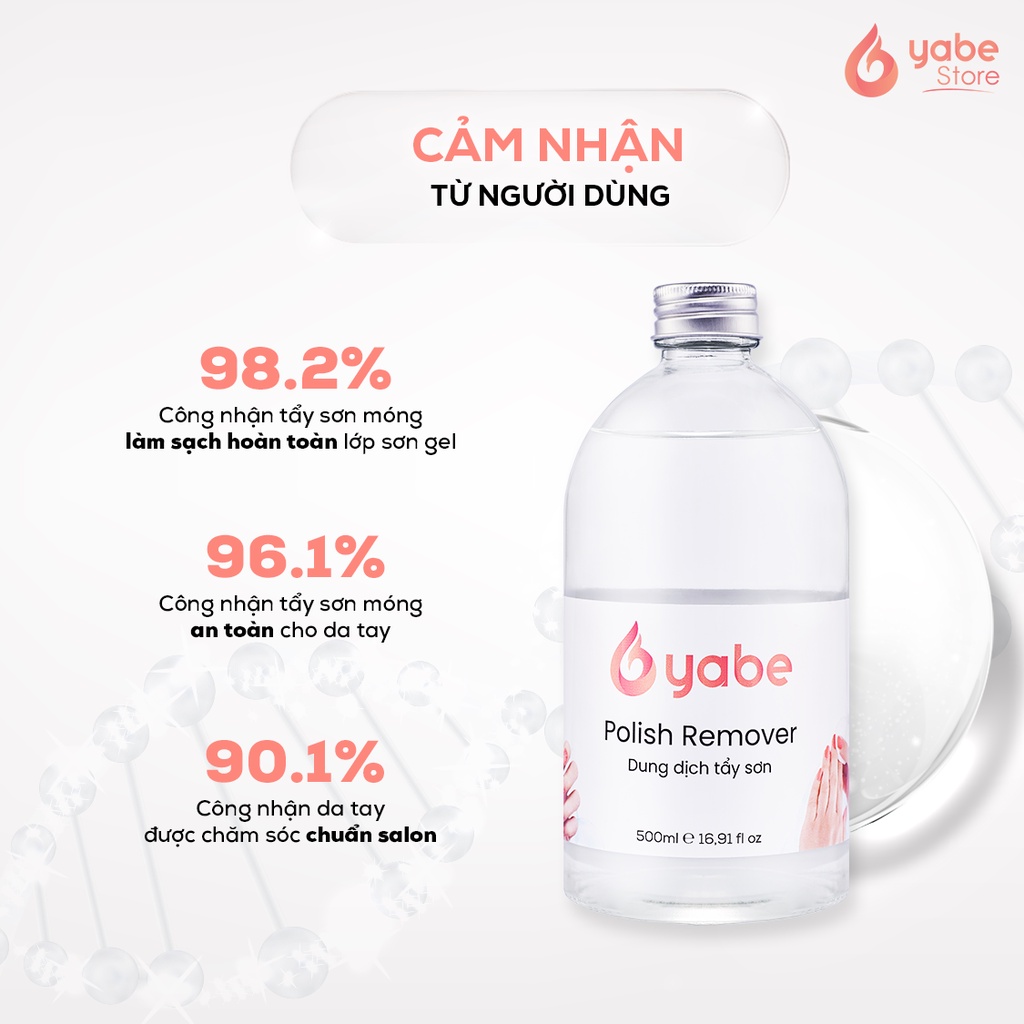 Nước Rửa Móng Tay Aceton YABE  Nước Rửa Axeton Loại Tốt Tẩy Mạnh Sạch Nhanh 500ml