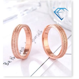 Nhẫn nữ Doris titan phun cát 3 sọc Rose Gold TT887