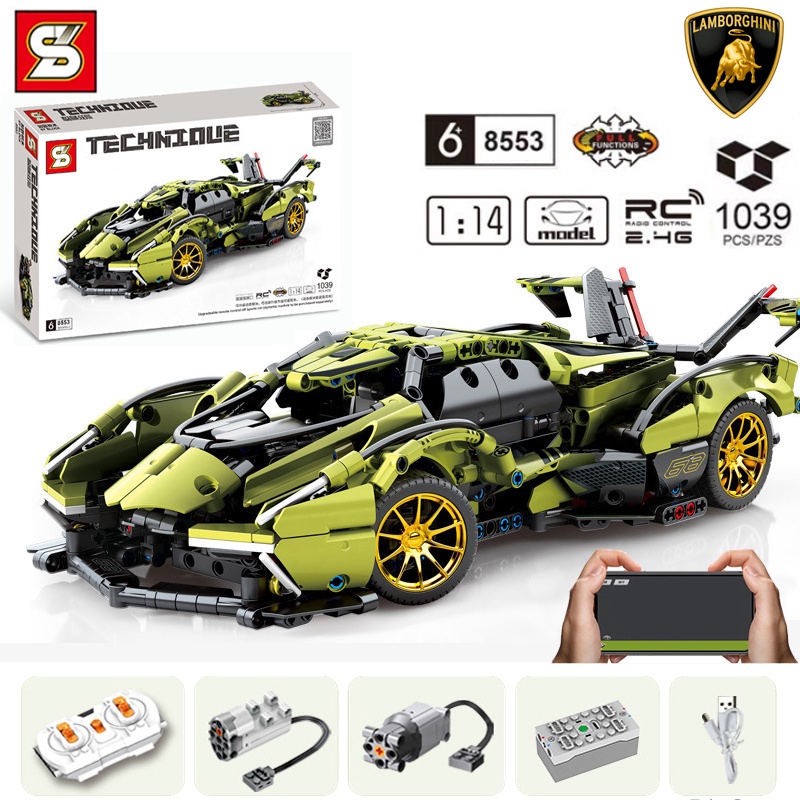 Đồ Chơi Lắp Ráp Kiểu LEGO Mô Hình Siêu Xe TECHNIC Lamborghini Lambo V12  Vision SY8553 Với 1039 PCS - MixASale