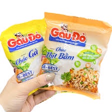 Set 5 Gói Cháo Gấu Đỏ Thịt Bằm/Gà Gói 50g