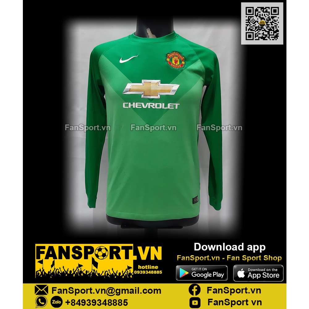 Áo đấu thủ môn Manchester United 2014-2015 goalkeeper shirt jersey 611042 GK size XLboy