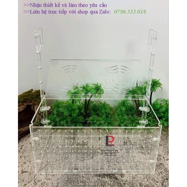 Box dưỡng tép - cá acrylic kẻ vạch cao cấp