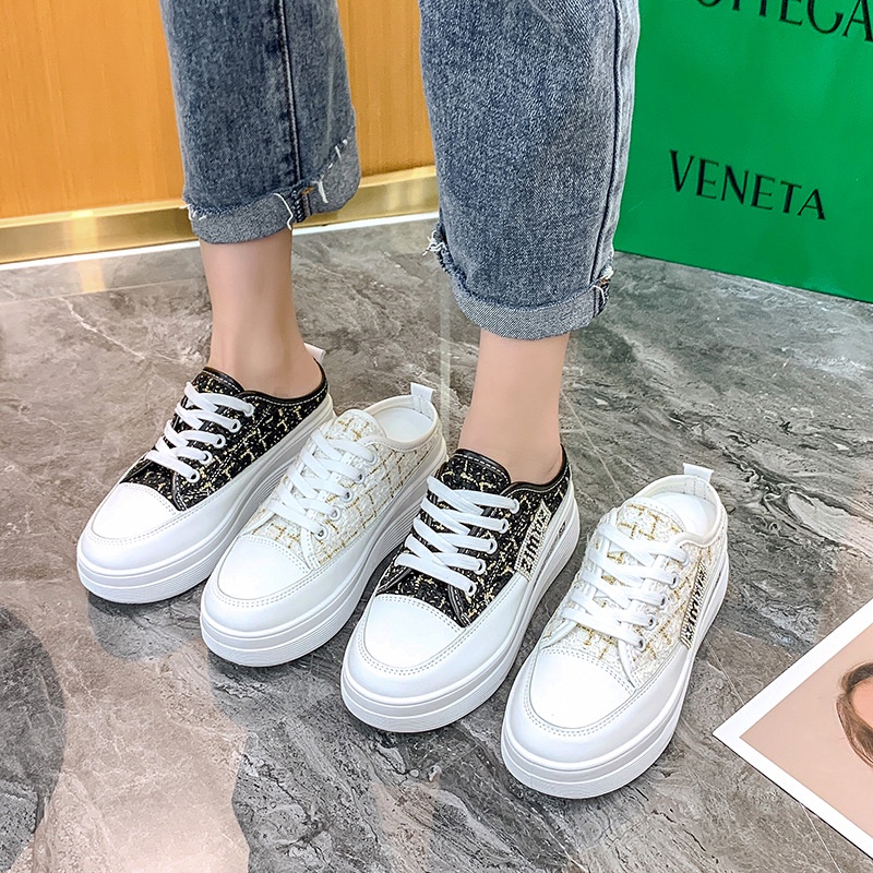 Sục thể thao nữ giày sục nữ độn đế 5cm dây buộc ôm chân năng động đi học đi làm đi chơi SUCKT.