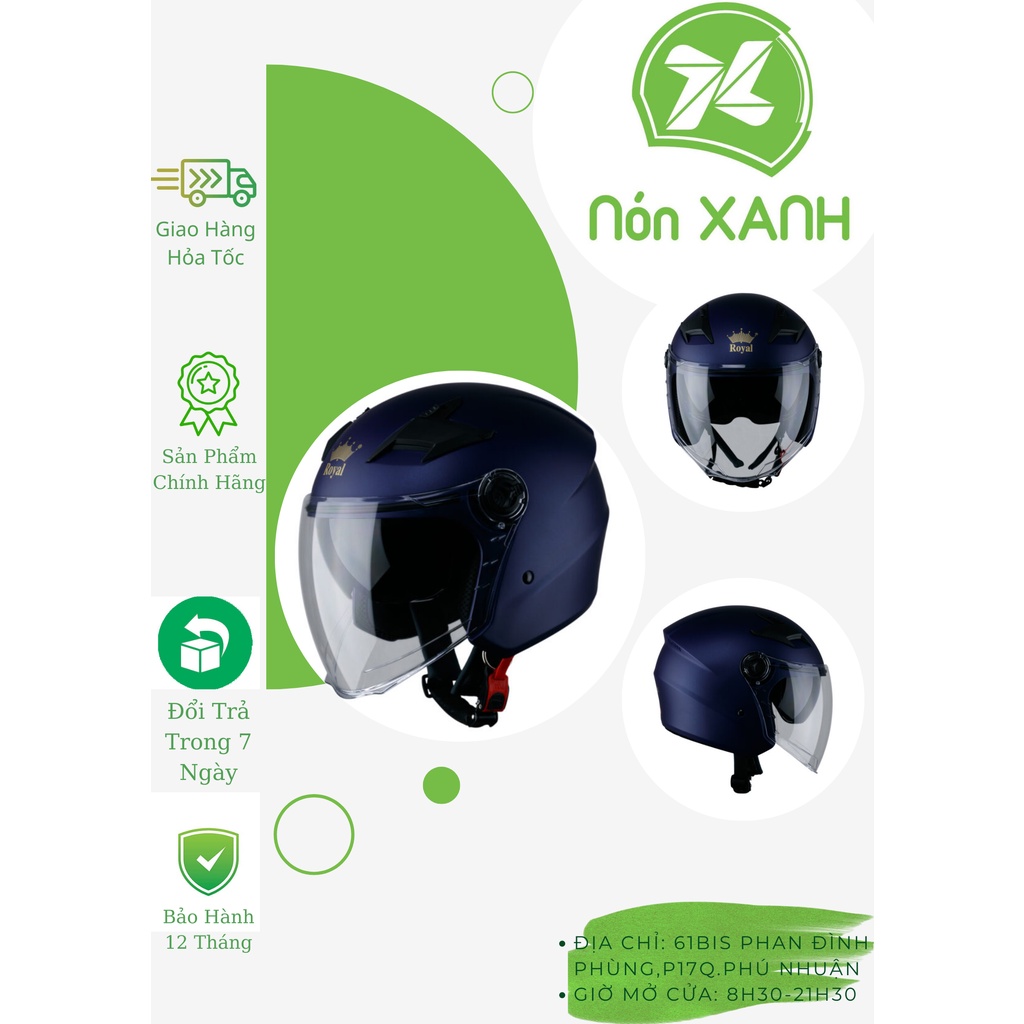 Nón Royal M268 Xanh Mực