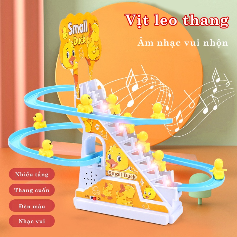 Cầu Trượt Vịt Vàng Leo Thang Phát Nhạc Cực Vui Tai Cho Bé Yêu - Đồ Chơi nhựa cho bé