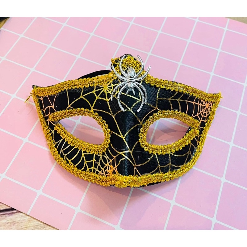 Mặt nạ hoá trang đính đá kim sa lông vũ