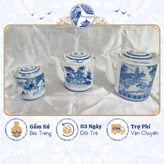 Ấm tích hãm trà đồ thủ công truyền thống dung tích 0.5L, 1L, 1.5L - Gốm sứ Bát Tràng chính hãng