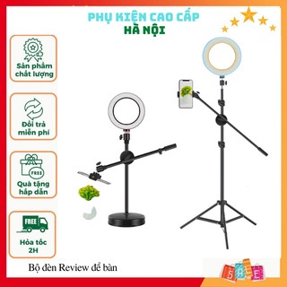 Bộ quay video review, 2 kẹp kèm giá đỡ điện thoại để bàn