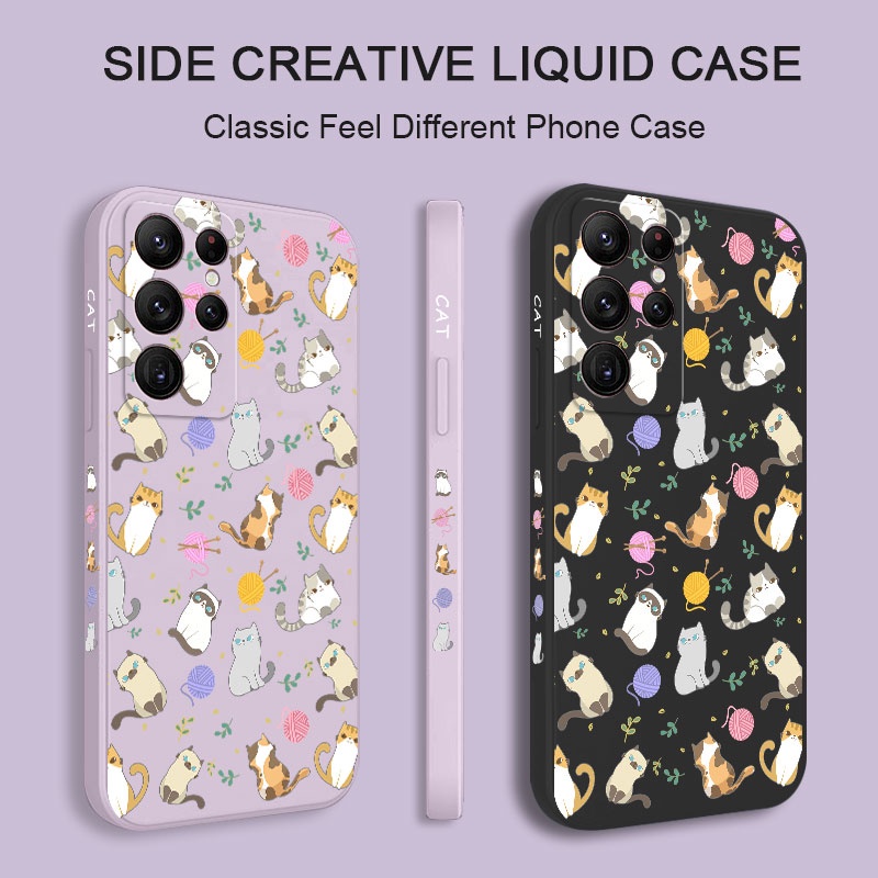 Ôp Điện Thoại Họa Tiết Chú Mèo Đơn Giản Thời Trang Cho samsung galaxy s23 s22 fe ultra plus Ốp