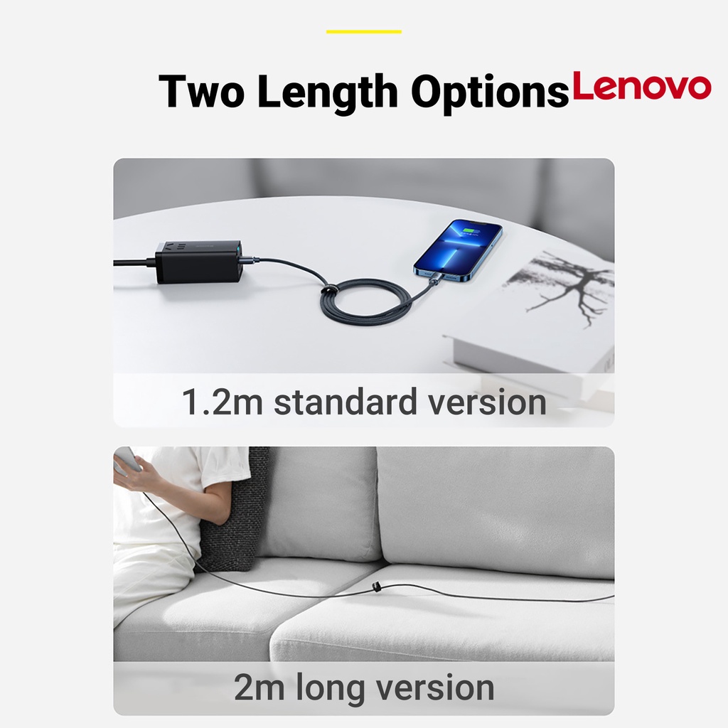 Dây cáp LENOVO truyền dữ liệu tích hợp sạc nhanh KC-1.2m/2m PD 20W thích hợp cho iOS