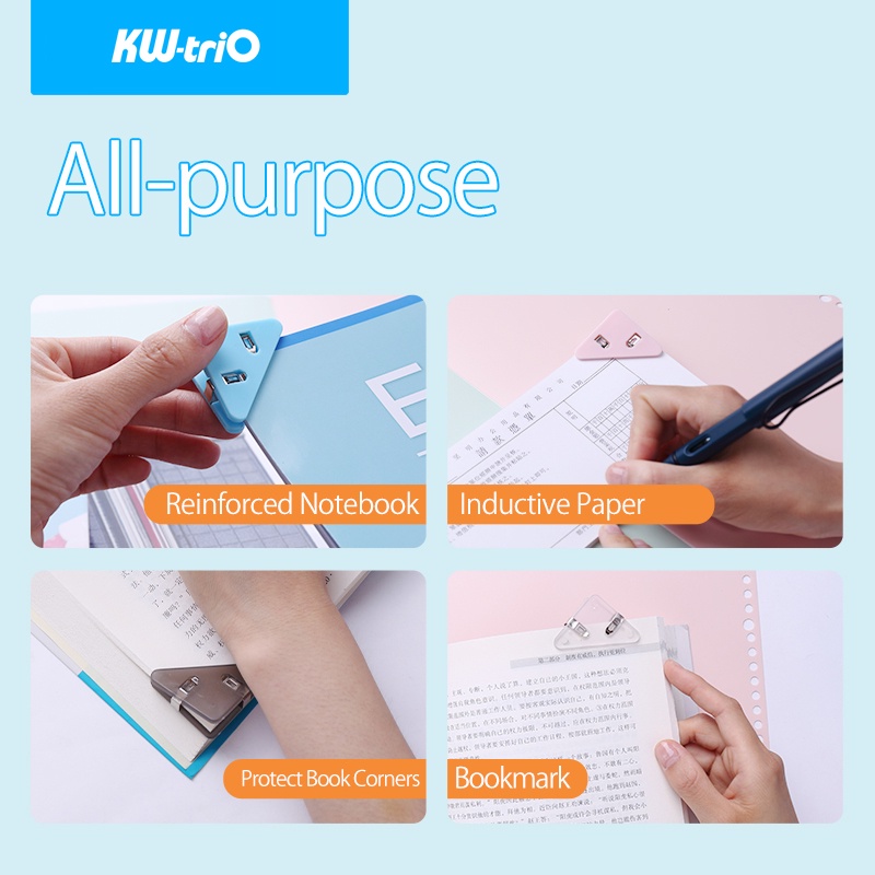 Set 5 Kẹp Giấy Hình Tam Giác Nhiều Màu Dễ Thương Dùng Kẹp Sách DIY