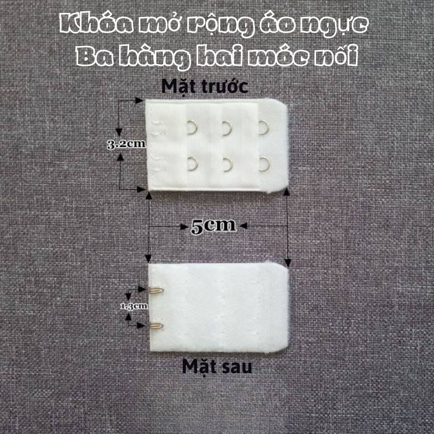 Mốc nối áo ngực vải chất polyester móc thép không gỉ, khóa mở rộng phụ kiện áo ngực cao cấp tiện ích Kingshop 062-063