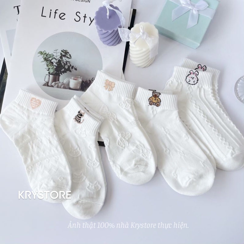 Set tất vớ ngắn cổ thỏ Bunny dày dặn chất đẹp SN22