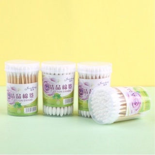 🍉Hộp 100 Bông Ngoáy Tai Thân Gỗ Cao Cấp - Gói Bông Gòn Vệ Sinh Tai Đa Năng Tiện Lợi DUASHOP.