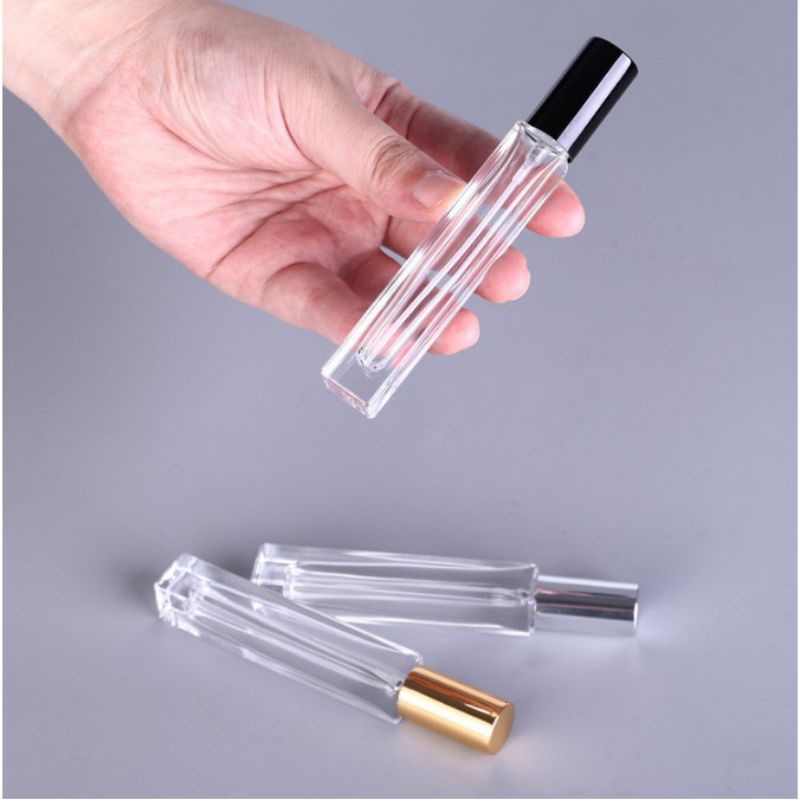 COMBO 50 Chai Lọ chiết nước hoa thủy tinh trụ vuông dài 10ml đựng dầu thơm dạng xịt