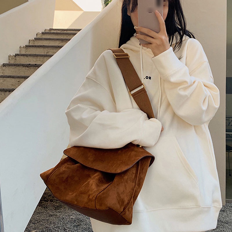 Túi Xách Da Lộn Cỡ Lớn Thời Trang Cho Nữ