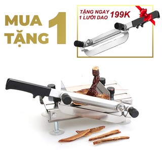 Máy thái thịt đông, chín cho nhà hàng/gia đình - Kèm 1 Lưỡi sơ cua - Dao thái thịt đa năng - Chặt Gà