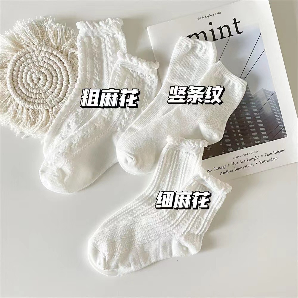 Đôi Vớ Ren Trắng Phong Cách Nhật Bản Thời Trang Mùa Hè Cho Nữ