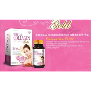 Diệp Lục Collagen Gold - Viên uống chiết xuất sâm tố nữ hỗ trợ sáng da giảm nám cân bằng nội tiết tố nữ 30 viên 