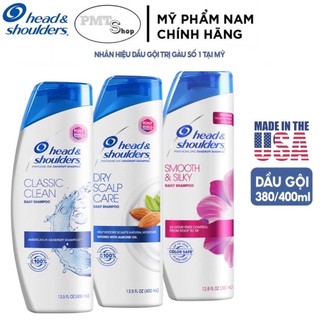 [USA] Dầu gội sạch gàu Head & Shoulders 400ml Classic Clean , Dry Scalp Care , Smooth & Silky 380ml NK Mỹ