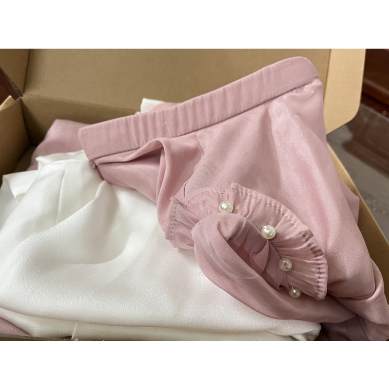 Áo dài voan tơ thiết kế tay bồng đính ngọc 3 màu tay lỡ, 4 tà -AV002