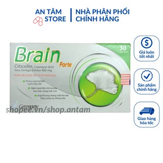Viên uống bổ não Brain Forte citicolin, ginkgo biloba 400, Q10  tăng cường tuần hoàn máu lên não.