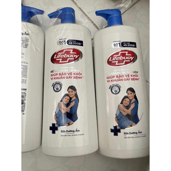 Sữa tắm Lifebuoy Chăm Sóc Da 1kg bao bì mẫu mới chai nhỏ gọn phù hợp với dung tích 1kg 980ml