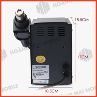 Máy khò cầm tay QUICK 2008, 700W kèm 4 đầu khò 2.5/6.4/8/12.7mm, nhiệt độ 100-500°C