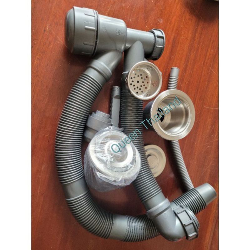 Bộ xả chậu rửa chén 2 hộc, bộ xả chậu đá lớn thoát nước nhanh