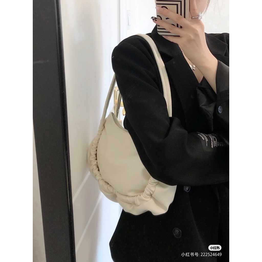 Túi Tote Đeo Vai Hình Đám Mây Xếp Ly Thời Trang Dễ Phối Đồ Cho Nữ