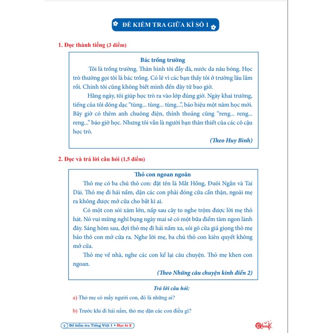 Sách - Đề Kiểm Tra Tiếng Việt lớp 1 - Kết Nối Tri Thức Với Cuộc Sống - Học Kì 2 (1 cuốn)