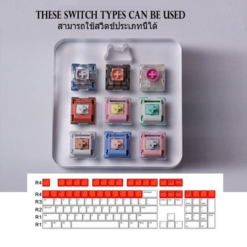 12 PCS Keycap nhựa PBT Cherry cao cấp Genshin Impact nút phím lắp cho bàn phím cơ