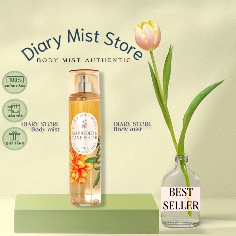 𝐃𝐢𝐚𝐫𝐲𝐦𝐢𝐬𝐭.𝐬𝐭𝐨𝐫𝐞 Xịt thơm toàn thân Bath & Body Works Marigold & Cane Sugar