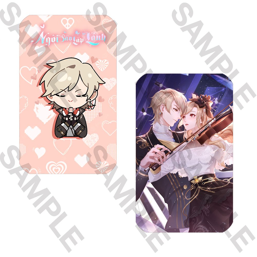 Ảnh card bo góc in hình NGÔI SAO LẤP LÁNH NGÔN NHẤT TRÌ ver COUPLE thẻ bo viền 5*8cm anime game chibi sưu tầm