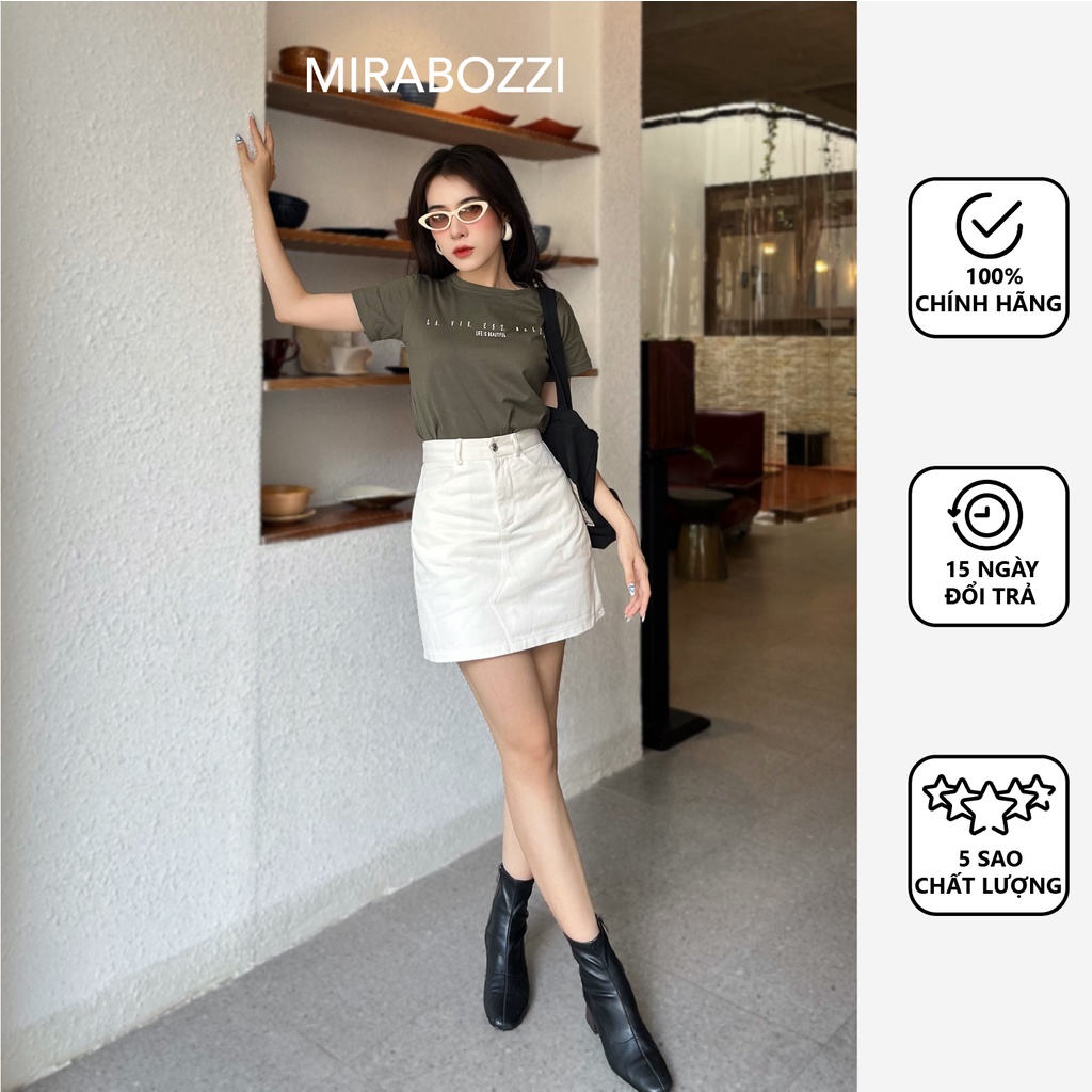 Áo thun nữ form regular fit L.I.B MIRABOZZI MTSG0015