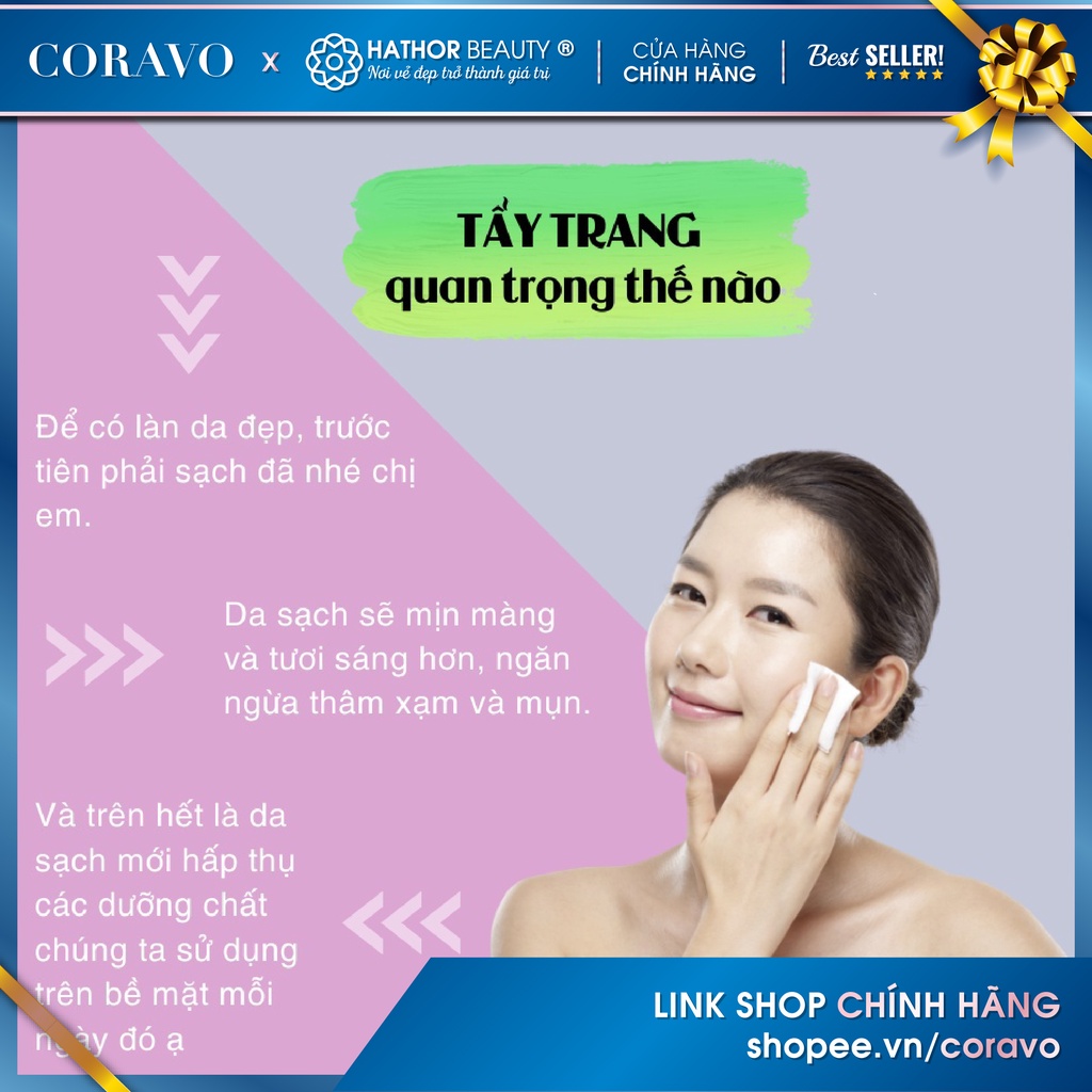 Bông Tẩy Trang 222 Miếng Cotton Pads Animerry - 2 mặt mềm mịn, đa công dụng, không xơ bụi, thiết kế 3 lớp - Coravo